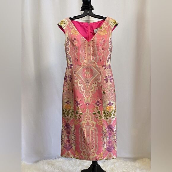 Etro Metallic Brocade Sheath Dress size 40/us size 4 - Picture 5 of 14